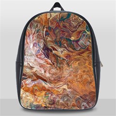 Brown Bronze Blend School Bag (xl) by kaleidomarblingart