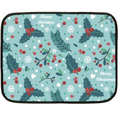 Seamless-pattern-with-berries-leaves Two Sides Fleece Blanket (mini) by Amaryn4rt