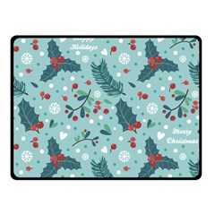 Seamless-pattern-with-berries-leaves Two Sides Fleece Blanket (small) by Amaryn4rt