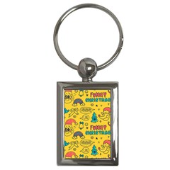 Colorful-funny-christmas-pattern Cool Ho Ho Ho Lol Key Chain (rectangle) by Amaryn4rt