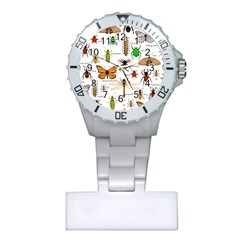 Insects-seamless-pattern Plastic Nurses Watch by Amaryn4rt