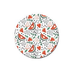 Seamless-vector-pattern-with-watermelons-mint Magnet 3  (round) by Amaryn4rt