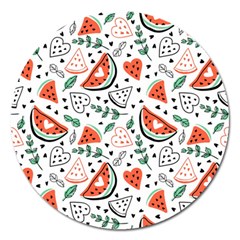 Seamless-vector-pattern-with-watermelons-mint Magnet 5  (round) by Amaryn4rt