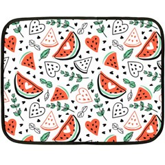 Seamless-vector-pattern-with-watermelons-mint Two Sides Fleece Blanket (mini) by Amaryn4rt