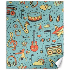 Seamless-pattern-musical-instruments-notes-headphones-player Canvas 20  X 24  by Amaryn4rt