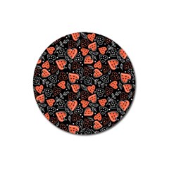 Seamless-vector-pattern-with-watermelons-hearts-mint Magnet 3  (round) by Amaryn4rt