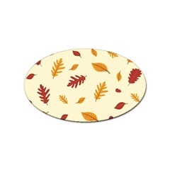 Leaves Autumn Fall Background Sticker (oval) by Pakjumat