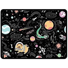 Animals Galaxy Space Fleece Blanket (large) by Pakjumat