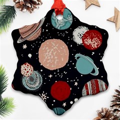 Space Galaxy Pattern Snowflake Ornament (two Sides) by Pakjumat