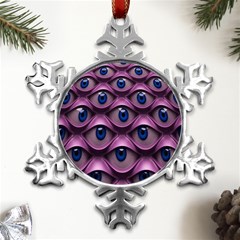 Artistic Eye Psychedelic Metal Small Snowflake Ornament by Modalart