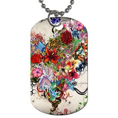 Valentine s Day Heart Artistic Psychedelic Dog Tag (two Sides) by Modalart