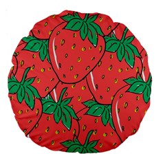 Texture Sweet Strawberry Dessert Food Summer Pattern Large 18  Premium Round Cushions by Sarkoni