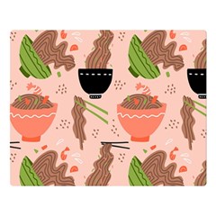 Doodle Yakisoba Seamless Pattern Premium Plush Fleece Blanket (large) by Sarkoni