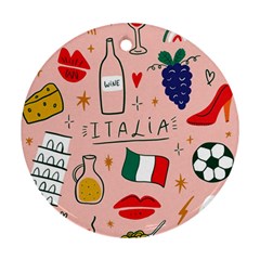 Food Pattern Italia Round Ornament (two Sides) by Sarkoni