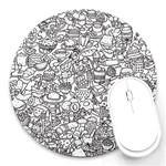 Food Doodle Pattern Round Mousepad Front