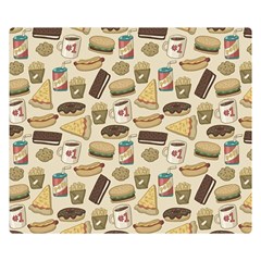 Junk Food Hipster Pattern Premium Plush Fleece Blanket (small) by Sarkoni