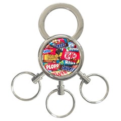 Pop Art Food Cute Patterns 3-ring Key Chain by Sarkoni