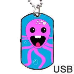 Bubble Octopus Copy Dog Tag Usb Flash (one Side) by Dutashop