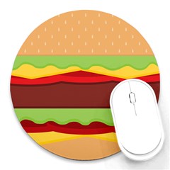 Cake Cute Burger Round Mousepad by Dutashop