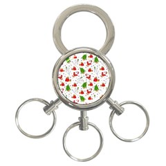 Christmas Santa Pattern Tree 3-ring Key Chain by Sarkoni