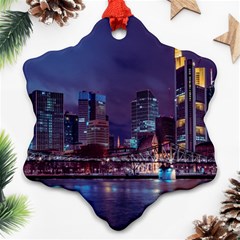 Frankfurt City Skyline Skyscraper Ornament (snowflake) by Sarkoni