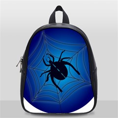 Spider On Web School Bag (small) by Amaryn4rt