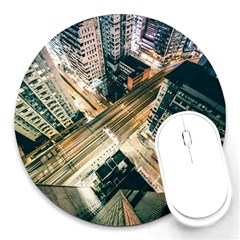 Architecture Buildings City Round Mousepad by Amaryn4rt