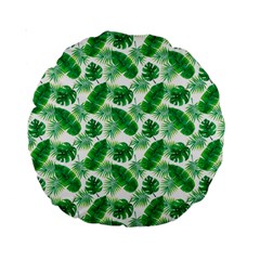 Tropical Leaf Pattern Standard 15  Premium Round Cushions by Dutashop