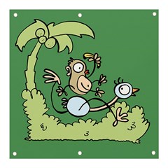 Ostrich Jungle Monkey Plants Banner And Sign 3  X 3  by Bajindul