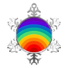 Rainbow Background Colorful Metal Small Snowflake Ornament by Bajindul