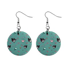 Raccoon Love Texture Seamless Mini Button Earrings by Ravend