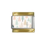 Trees Christmas Gold Trim Italian Charm (9mm) Front