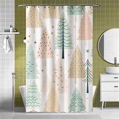 Trees Christmas Shower Curtain 48  X 72  (small)  by Ravend