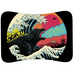 Retro Wave Kaiju Godzilla Japanese Pop Art Style Velour Seat Head Rest Cushion by Modalart