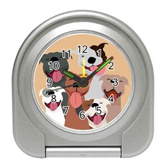 Dogs Pet Background Pack Terrier Travel Alarm Clock by Ravend