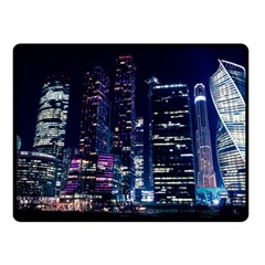 Black Building Lighted Under Clear Sky Two Sides Fleece Blanket (small) by Modalart