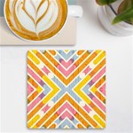 Line Pattern Cross Print Repeat UV Print Square Tile Coaster  Front