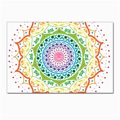 Mandala Pattern Rainbow Pride Postcard 4 x 6  (pkg Of 10) by Vaneshop