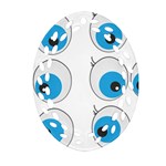 Eyes Comic Cartoon Fun Funny Toon Ornament (Oval Filigree) Front