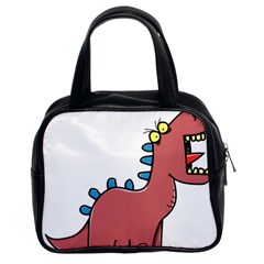 Dinosaur Dragon Drawing Cute Classic Handbag (two Sides) by Ndabl3x