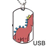 Dinosaur Dragon Drawing Cute Dog Tag USB Flash (Two Sides) Front