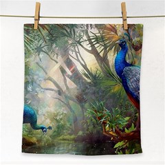 Peafowl Peacock Bird Birds Painting Art Wildlife Face Towel by Sarkoni