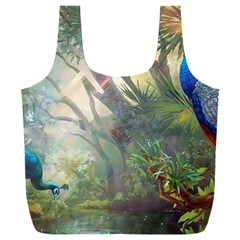 Peafowl Peacock Bird Birds Painting Art Wildlife Full Print Recycle Bag (xxxl) by Sarkoni