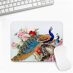 Birds Peacock Artistic Colorful Flower Painting Small Mousepad by Sarkoni