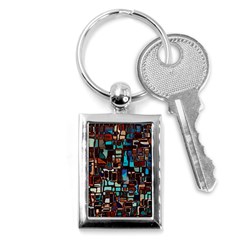 Stained Glass Mosaic Abstract Key Chain (rectangle) by Sarkoni