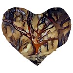 Tree Forest Woods Nature Landscape Large 19  Premium Flano Heart Shape Cushions Front