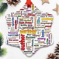 Writing Author Motivation Words Snowflake Ornament (two Sides) by Sarkoni