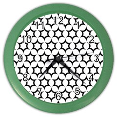 Pattern Star Repeating Black White Color Wall Clock by Apen