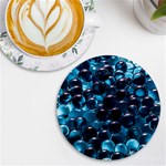 Blue Abstract Balls Spheres UV Print Round Tile Coaster Front