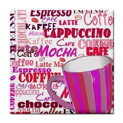 Coffee Cup Lettering Coffee Cup Tile Coaster by Amaryn4rt